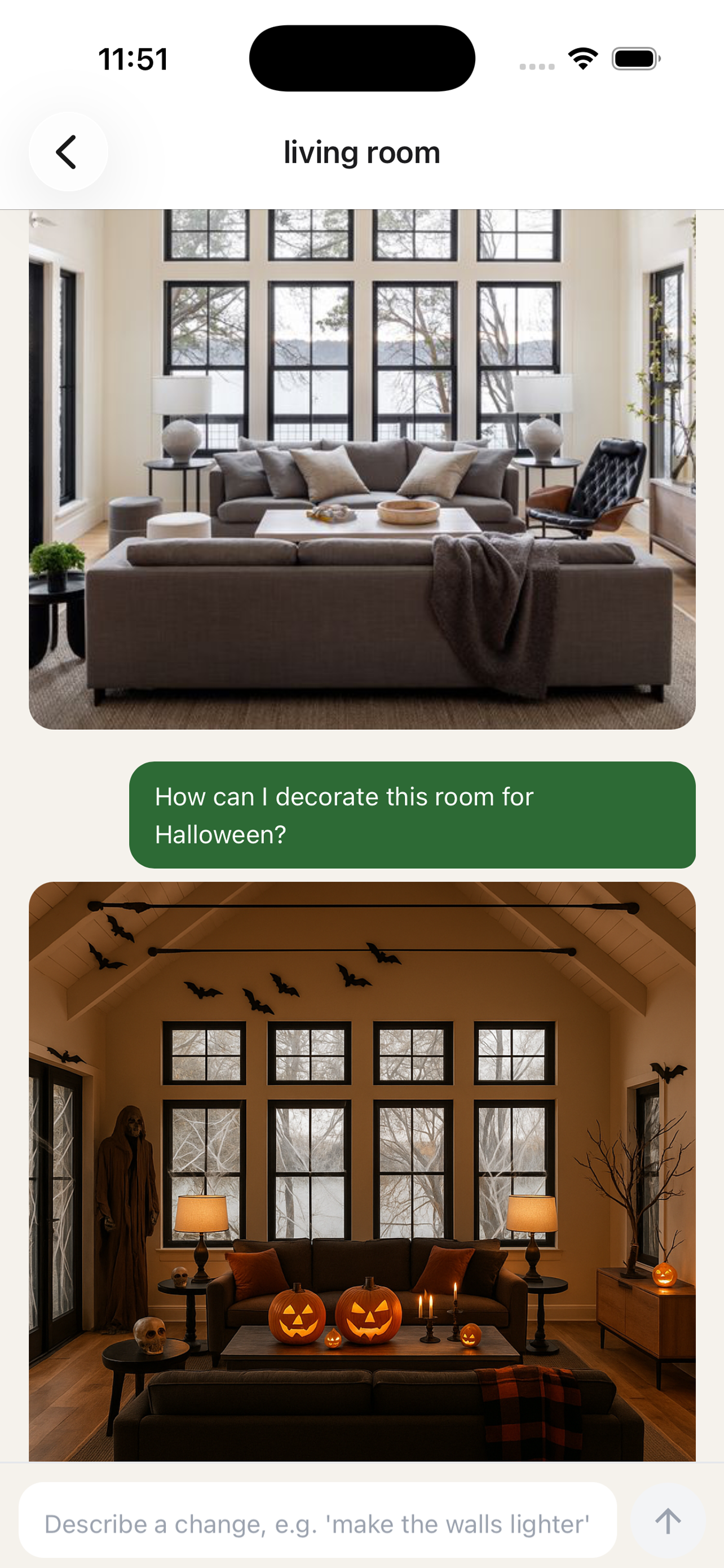 Latch design screen rendering a living room